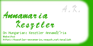 annamaria kesztler business card